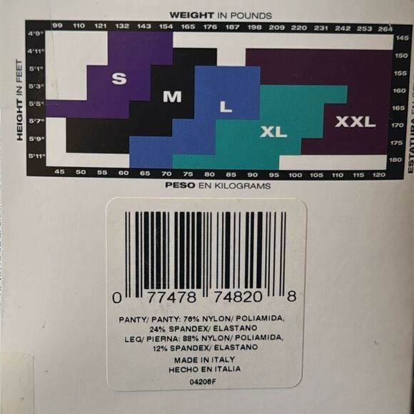 Hanes Perfect Tights ControlTop Graduated Compression Black Dot Size L x2 Pairs - Picture 4 of 4